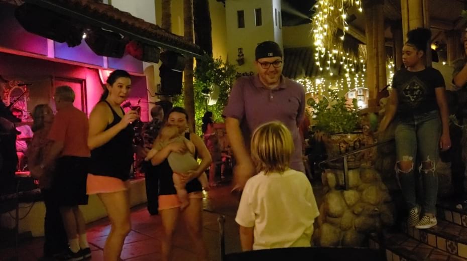 Family fun dancing in Palm Springs