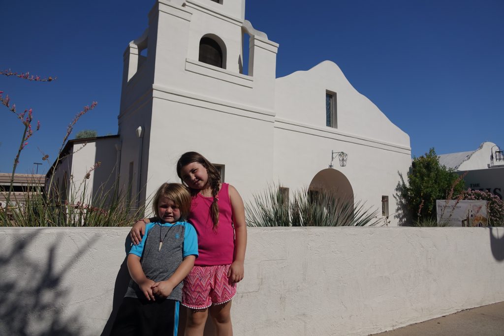 Visiting the Old Adobe Mission in Scottsdale AZ with kids