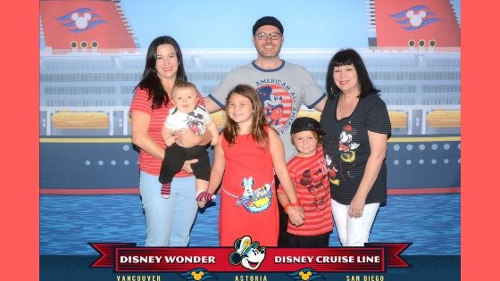 Family Photo Embarking Disney Wonder