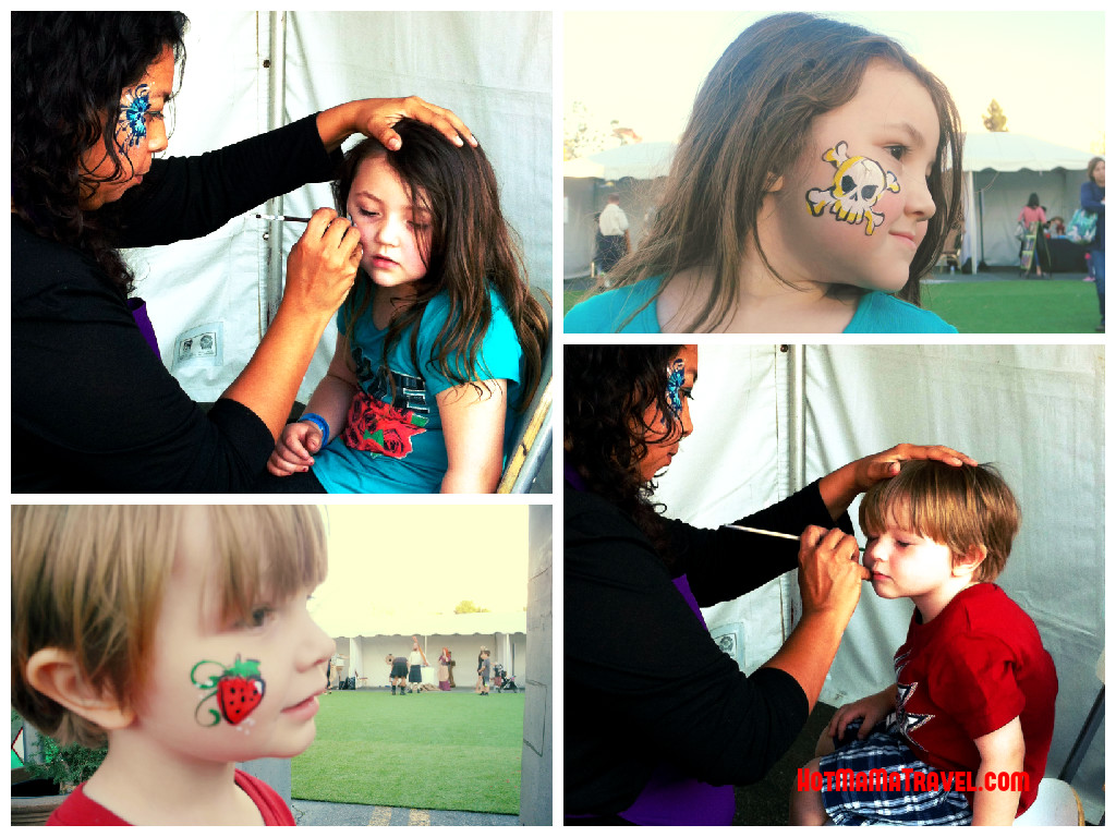 Kids getting their face painted during the Queen Mary Scots Fest