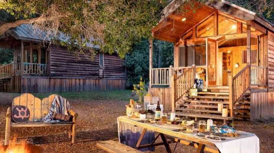 Cabin glamping at El Capitan Canyon in Santa Barbara California