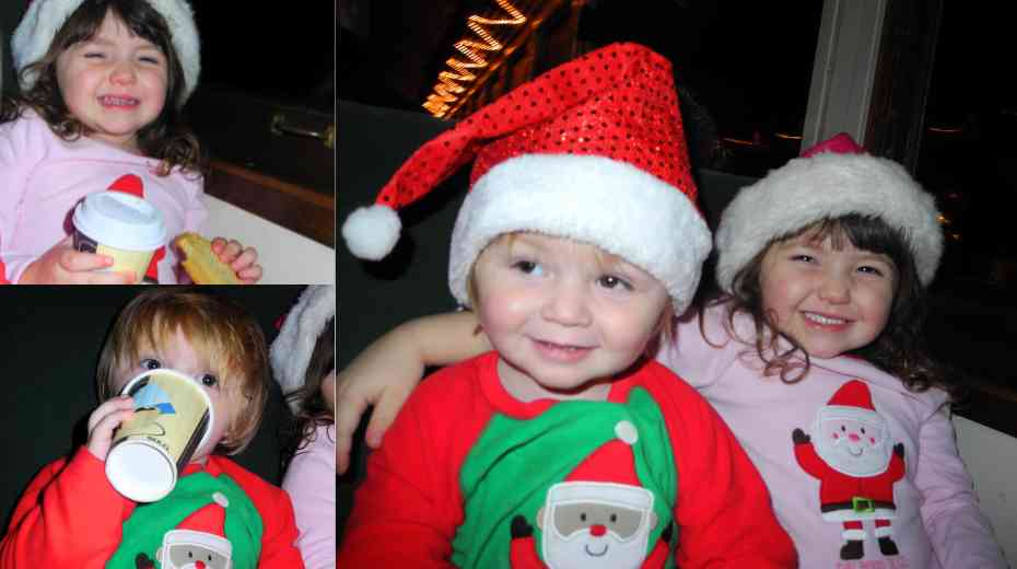 Hot chocolate and cookies on the Polar Express Train in Williams Arizona