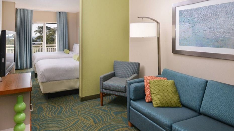 Room inside Charleston Springhill Suites Downtown Hotel