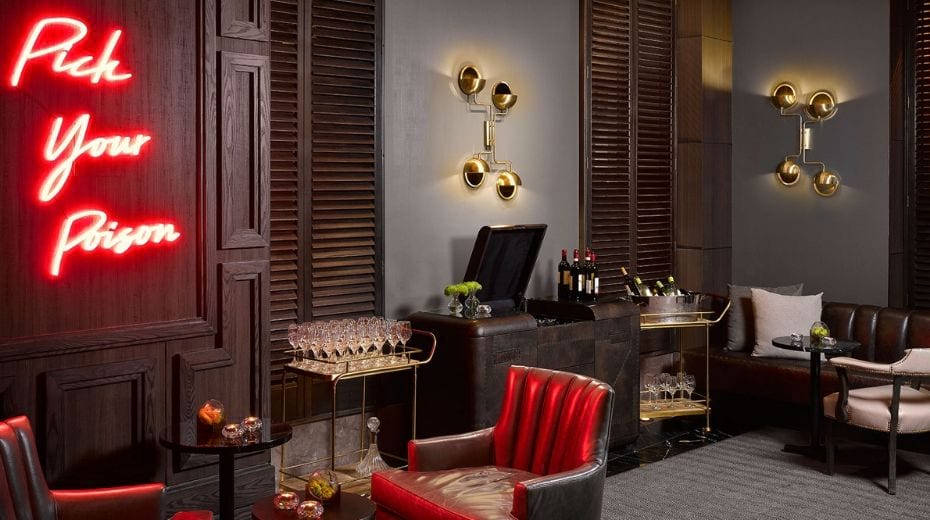 Kimpton nine zero hotel in Boston Lounge area