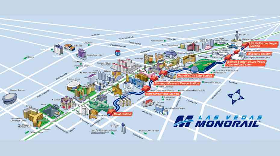 map of free las vegas monorail