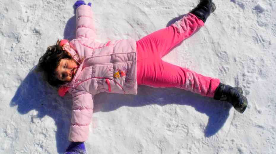 Playing in the snow before Polar Express in Williams Arizona